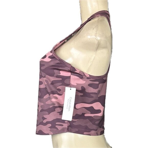 Calvin Klein Performance XL Pink Camouflage Scoop Neck Racerback Crop Tank Top - Picture 5 of 6